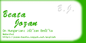 beata jozan business card